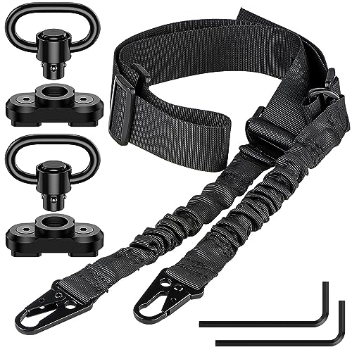 Adjustable Two-Point Rifle Sling with Swivel Set