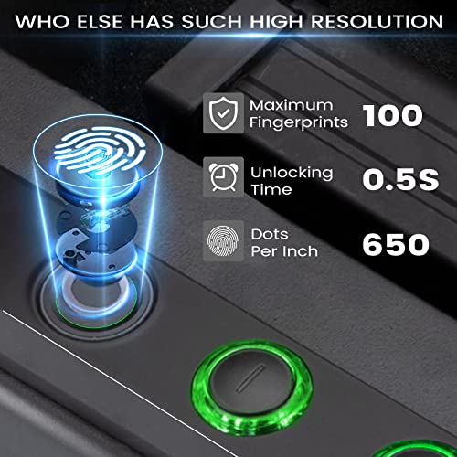 Biometric Fingerprint Gun Safe for 3 Pistols
