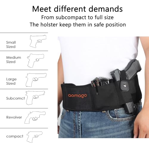 Breathable Belly Band Holster for Pistols and Revolvers