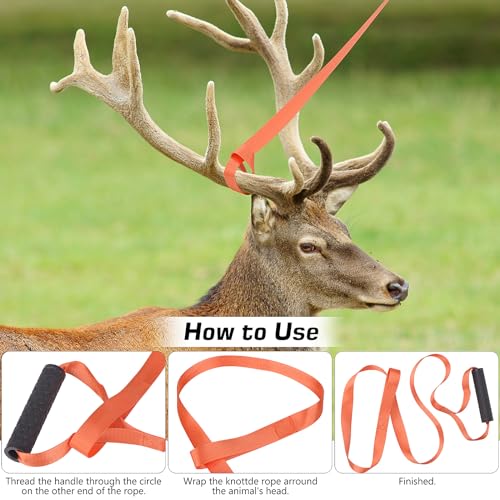 Orange Deer Drag Rope Harness for 1700lbs Deer
