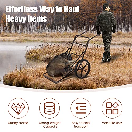 500 LBS Capacity Folding Deer Cart with Big Wheels