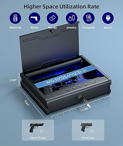 PINEWORLD Biometric Handgun Safe with Quick Access