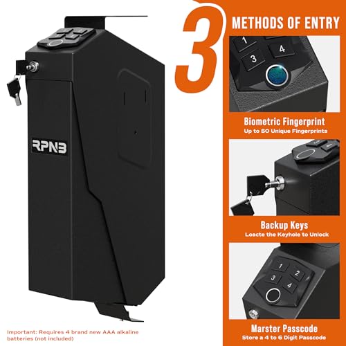 Biometric Fingerprint Mounted Gun Safe with Auto Open