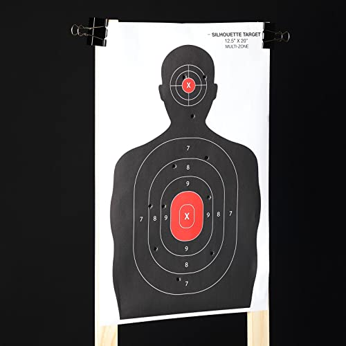 50 Pack Paper Shooting Targets with Red Bullseye