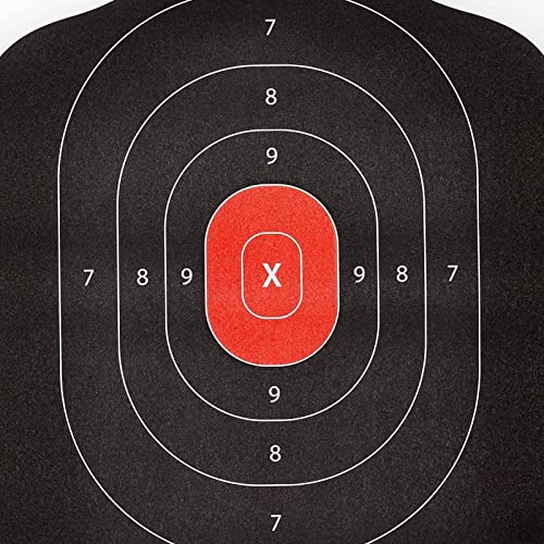 50 Pack Paper Shooting Targets with Red Bullseye