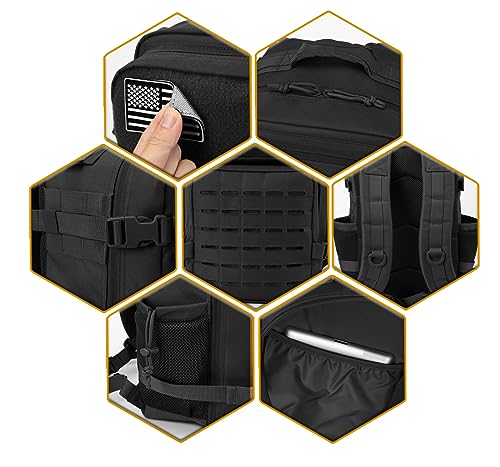 25L Tactical Military Backpack with Cup Holders