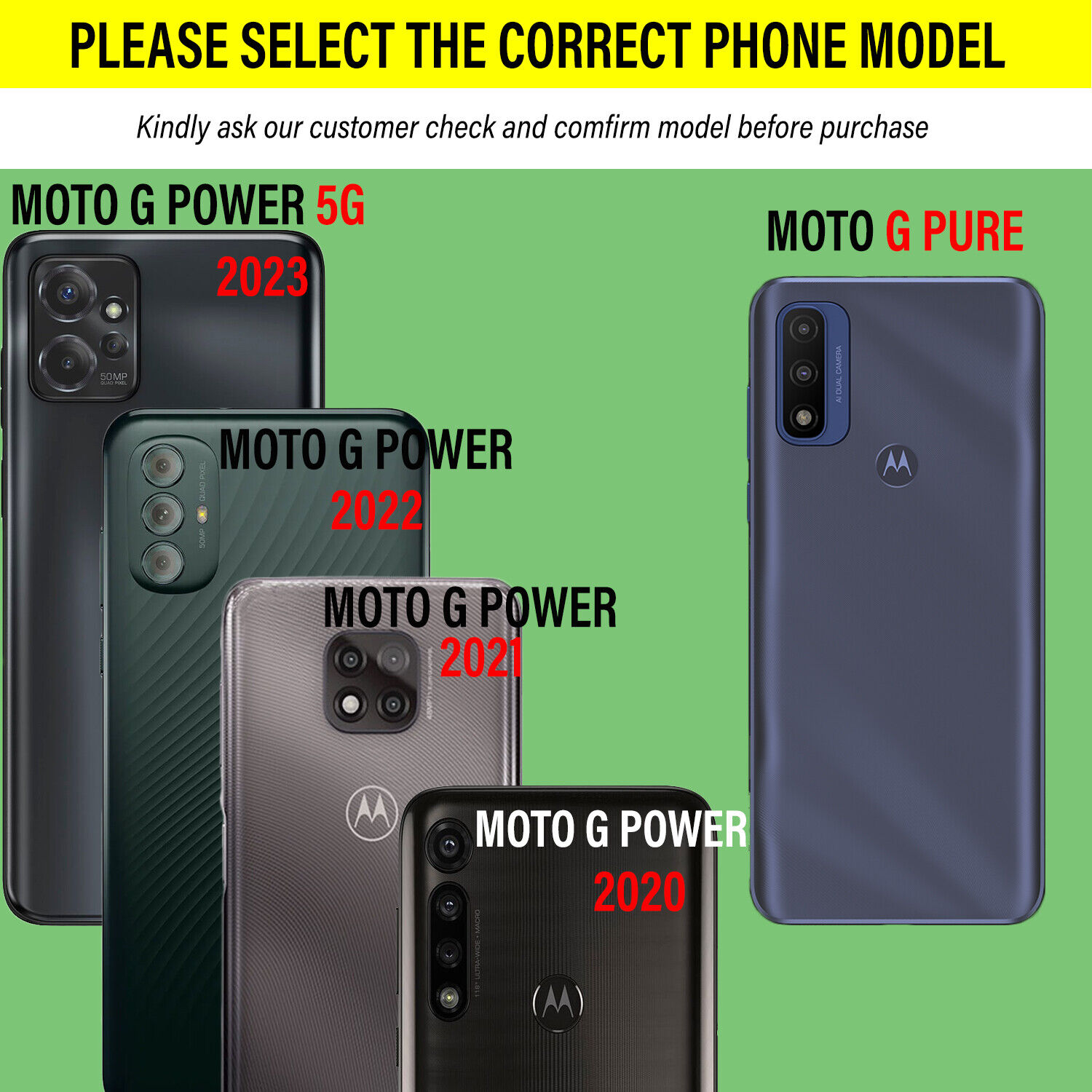 Motorola Moto G Pure/Power 5G 2023/2022 Case with Glass Cover