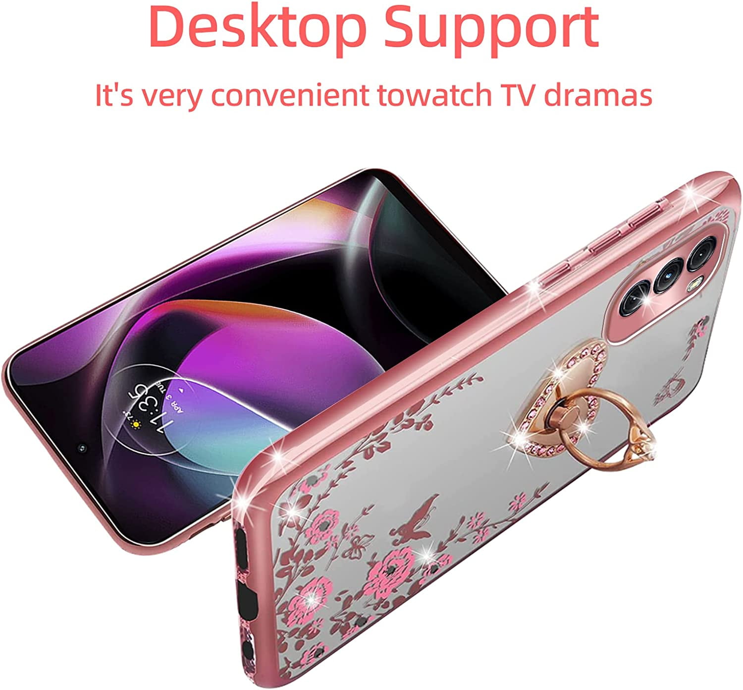 Motorola Moto G 5G (2022) Cute Rose Butterfly Case