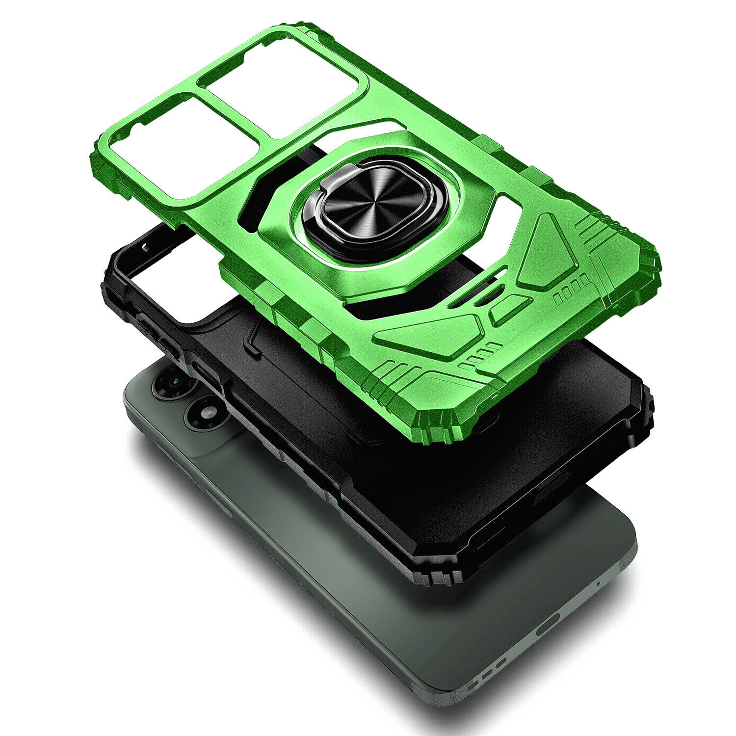Motorola Moto g 5G (2024) Case with Ring Stand and Tempered Glass