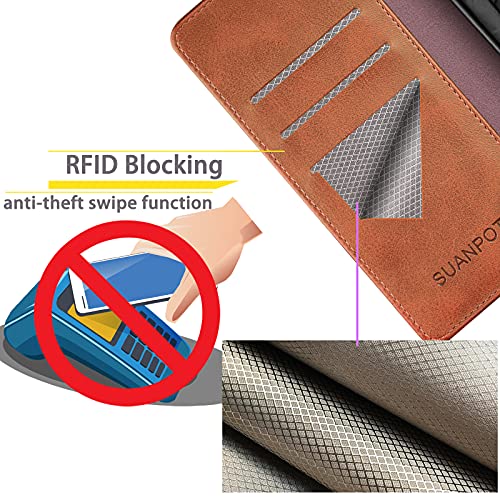 SUANPOT Moto G Power 2022 Wallet Case, RFID Blocking