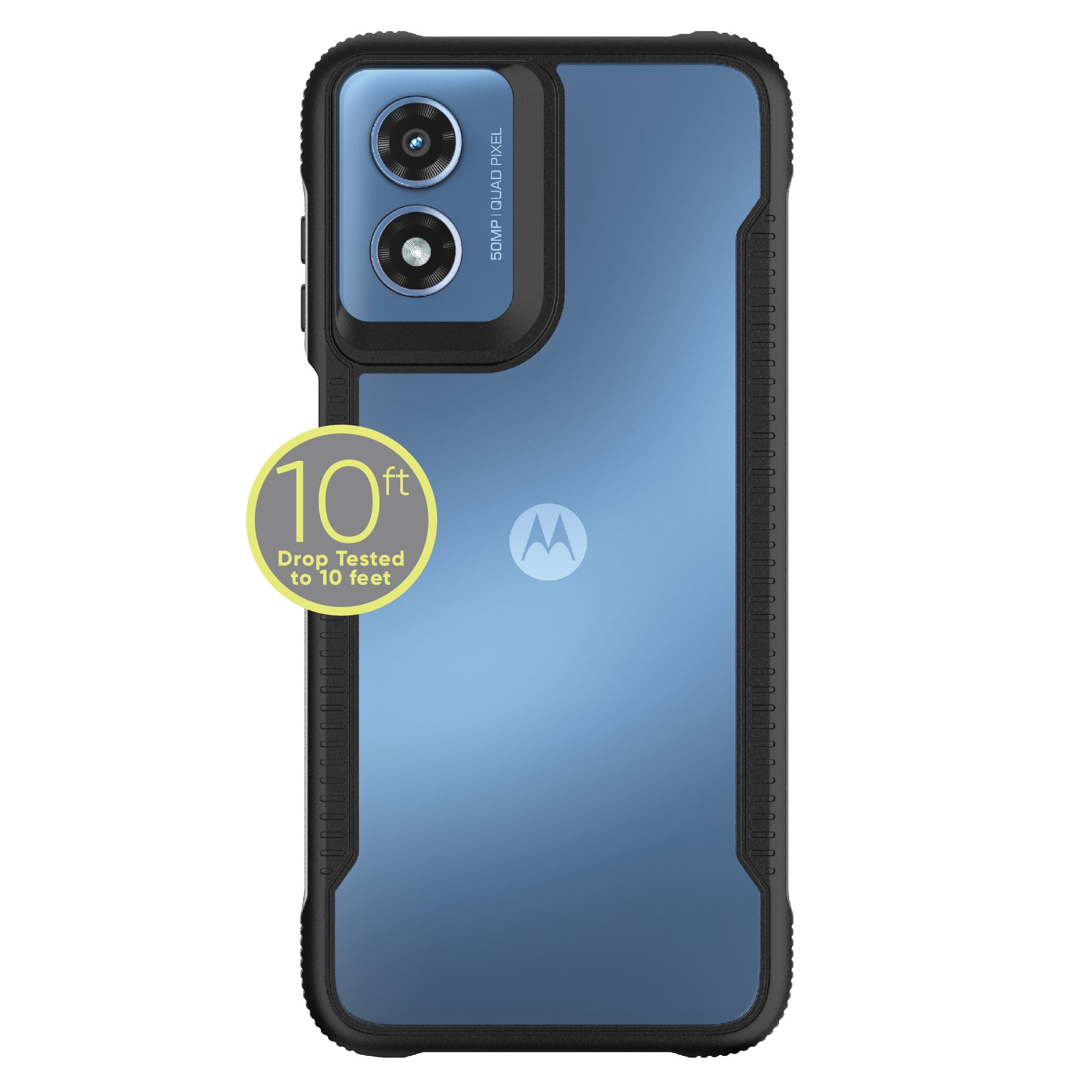 Dual-Layer Phone Case for moto g PLAY - Black/Clear