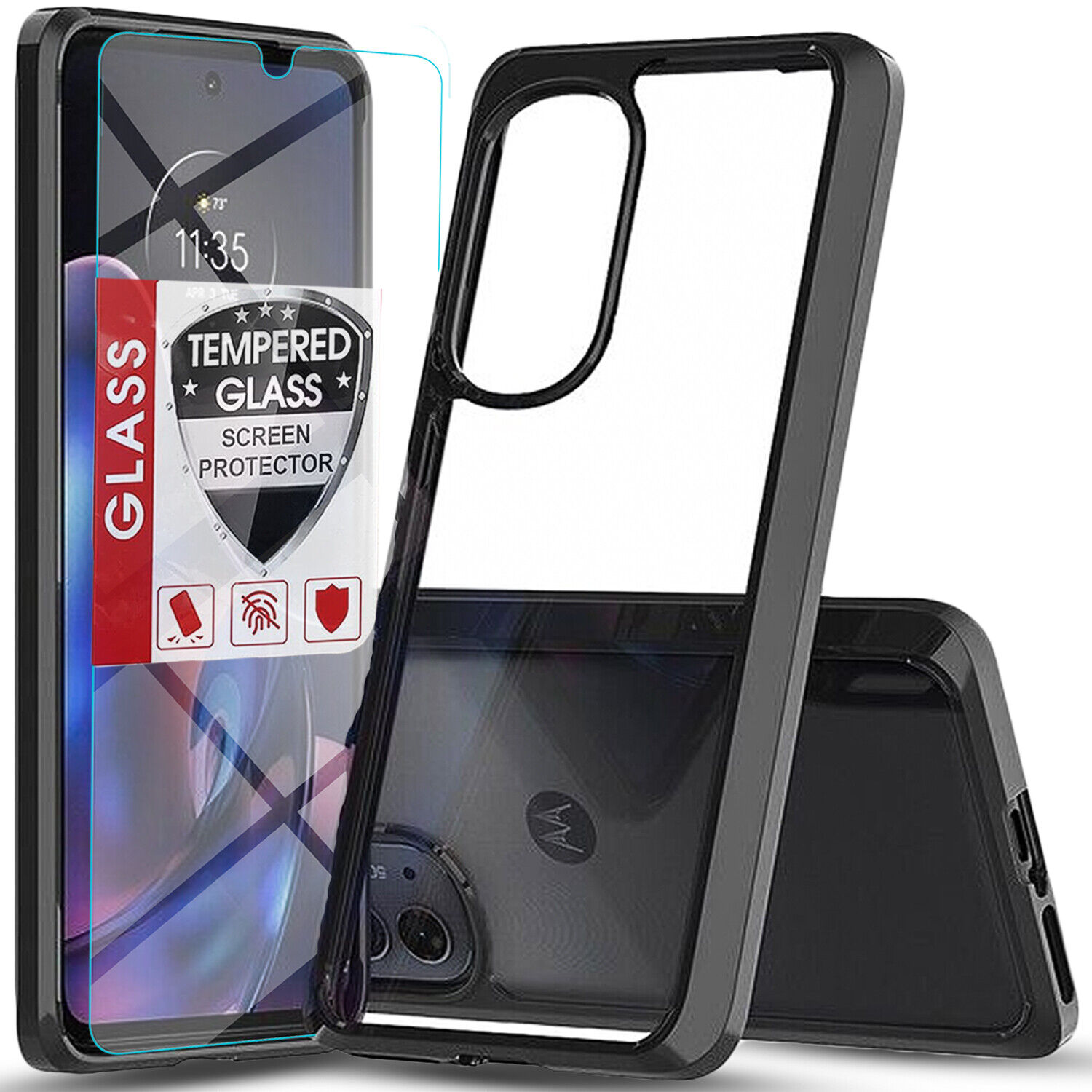 Shockproof Case + Tempered Glass for Motorola Moto G 5G