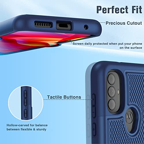 Motorola Moto G Power 2022 Case: Heavy Duty Dual Layer Navy Blue Cover