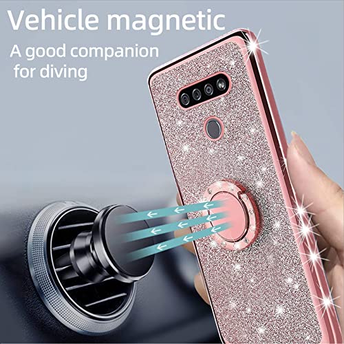 Glitter Rose Soft Clear TPU LG K51 Phone Case