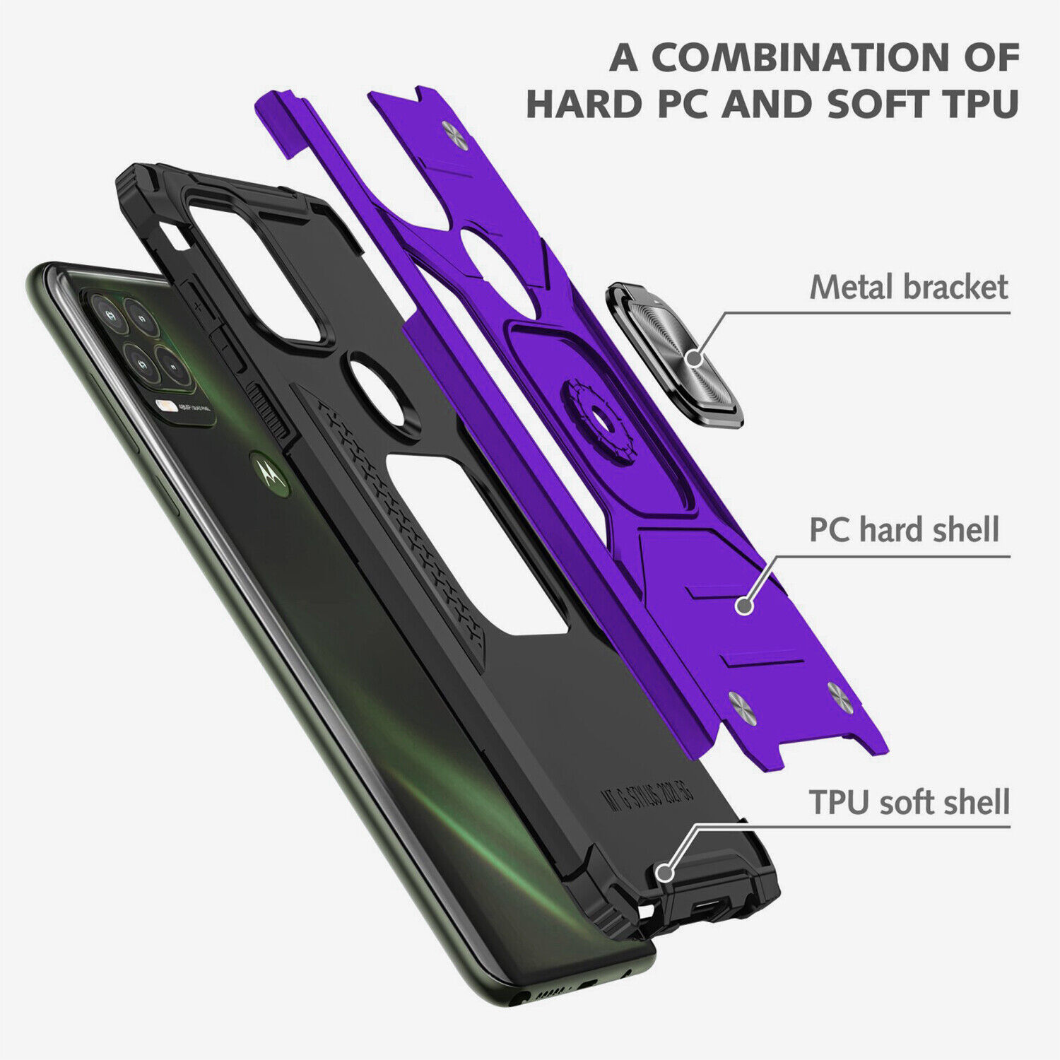 Motorola Moto G Stylus 5G Case + Tempered Glass