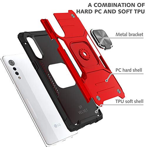 YmhxcY Hybrid Rugged Case for LG Velvet 5G