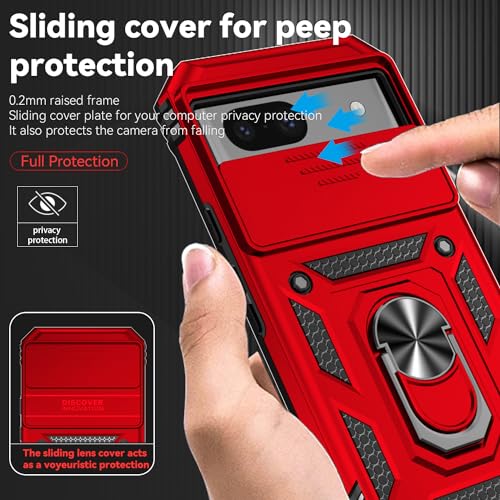 Red Google Pixel 8A Case with HD Screen Protector