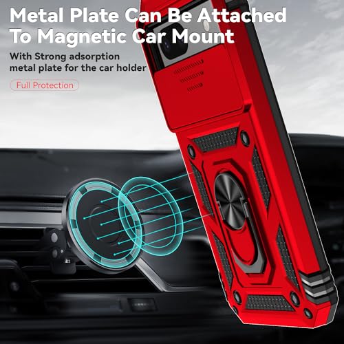 Red Google Pixel 8A Case with HD Screen Protector
