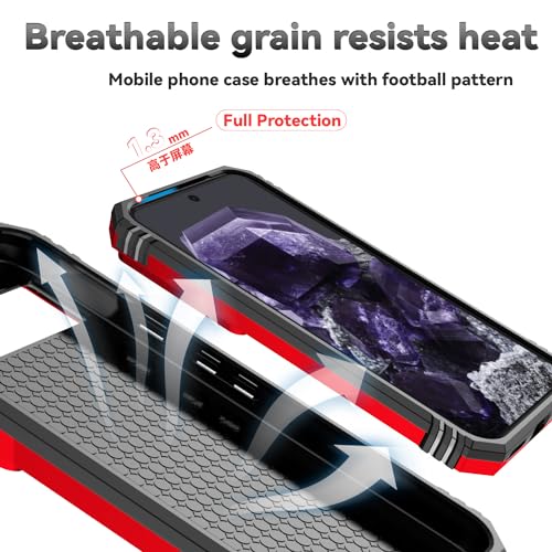 Red Google Pixel 8A Case with HD Screen Protector