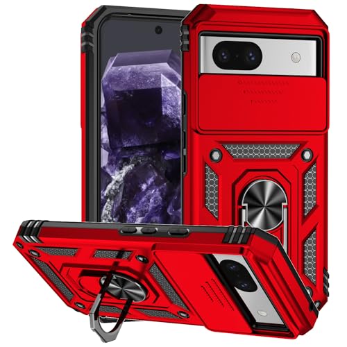Red Google Pixel 8A Case with HD Screen Protector