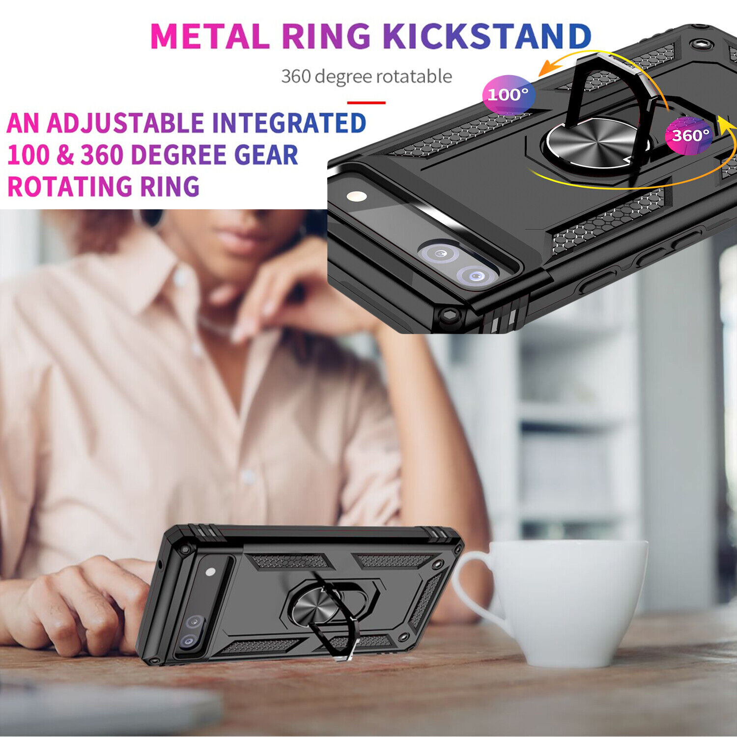 Shockproof Case + Tempered Glass for Google Pixel 6A
