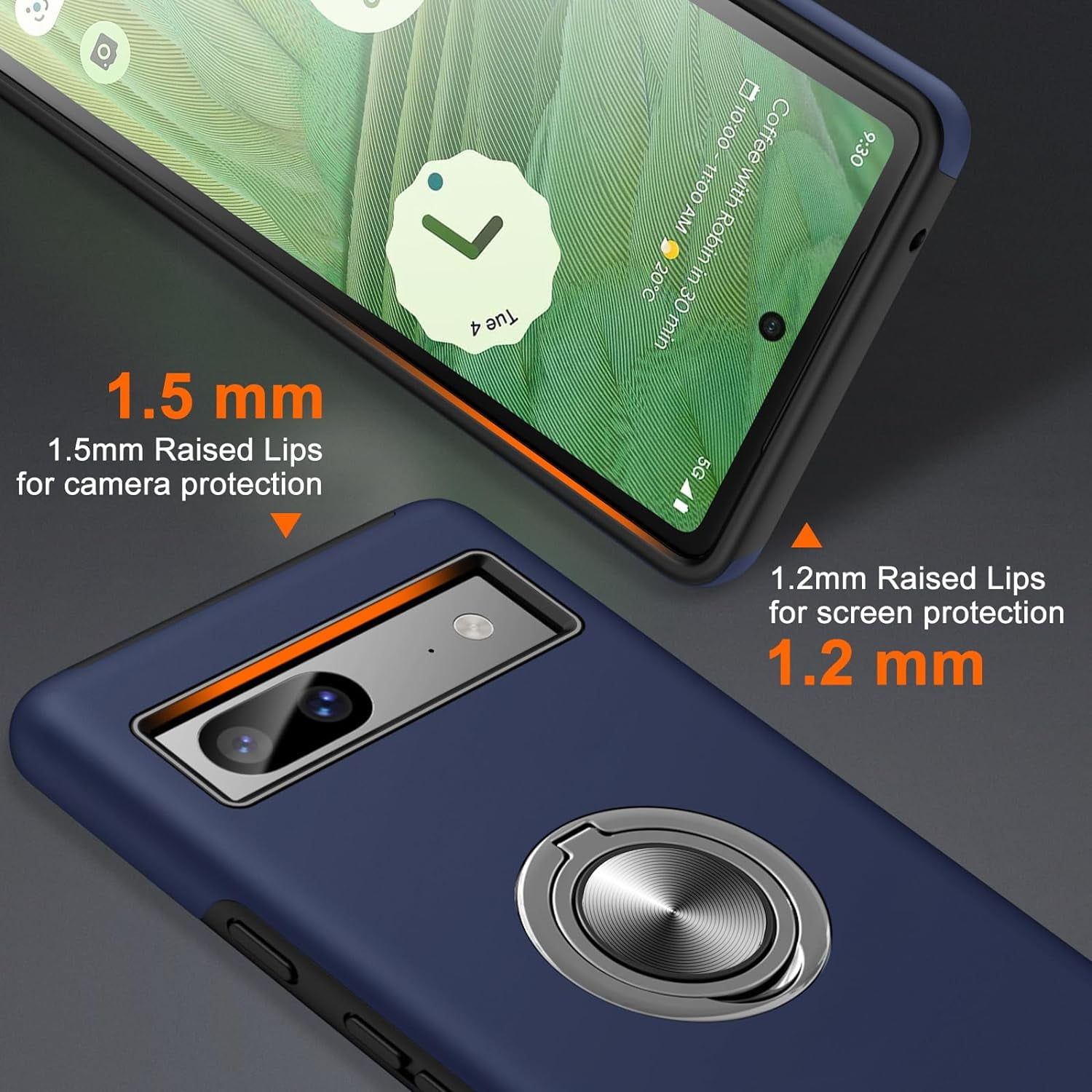 Navy Heavy Duty Case with Kickstand for Google Pixel