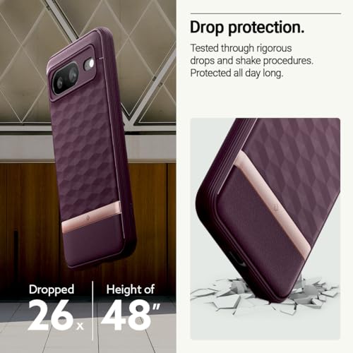 Caseology Parallax Ergonomic Google Pixel 8 5G Case - Burgandy