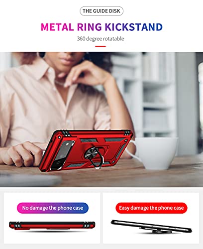 Androgate Red Pixel 6 Case with HD Screen Protector