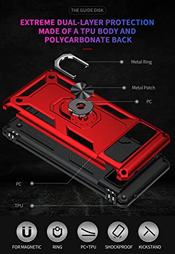 Androgate Red Pixel 6 Case with HD Screen Protector