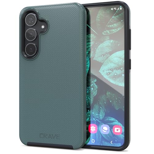 Samsung Galaxy S24 Case: Shockproof Dual Layer, Forest Green