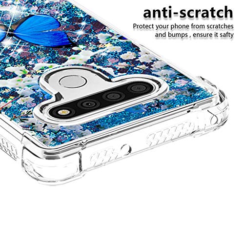 Blue Butterfly Glitter Liquid Case for LG Stylo 6