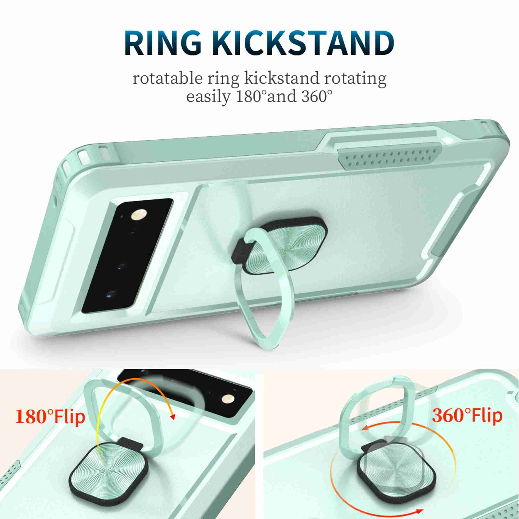 Green Dteck Google Pixel 6 Case with Stand