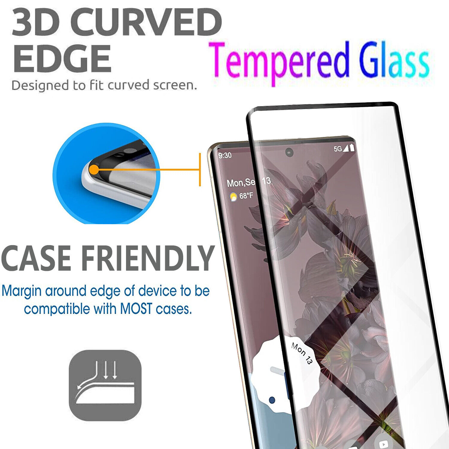 Google Pixel 7 / 7 Pro / 7A Wallet Case with Tempered Glass Screen Protector