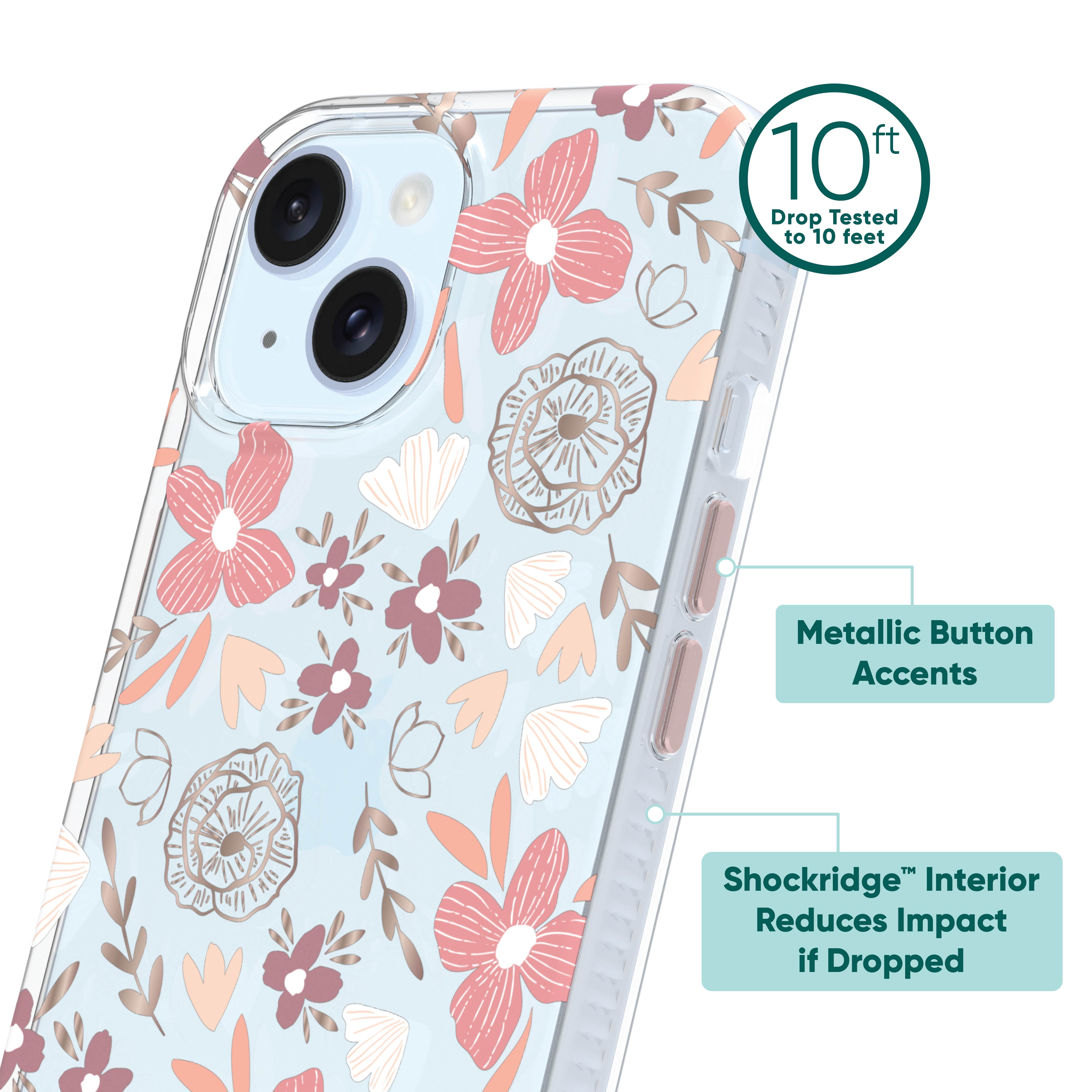 Tropical Blush Floral Phone Case for iPhone 15/14/13