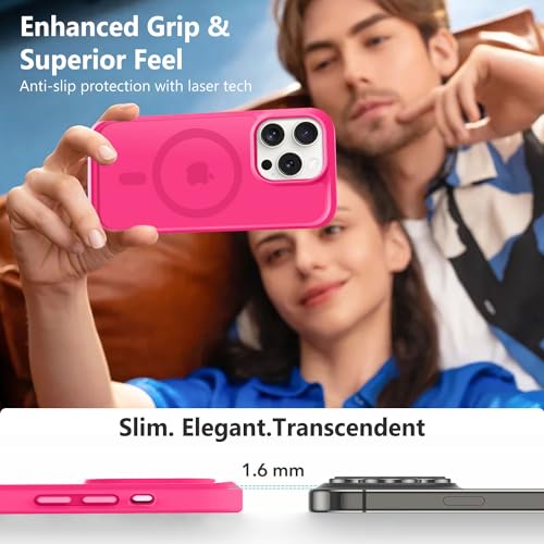 Hot Pink Slim Translucent Shockproof Case iPhone 14 Pro