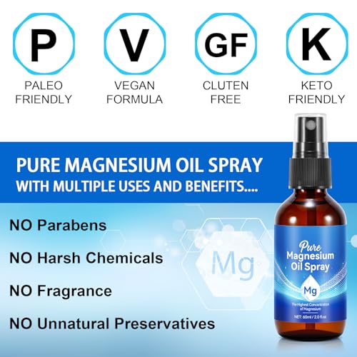 Organic Magnesium Oil Spray for Feet, Easy Absorption
