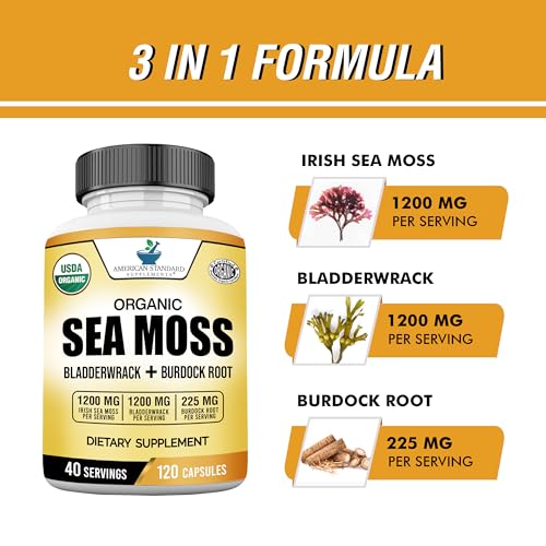 Organic Sea Moss, Bladderwrack & Burdock Root Capsules
