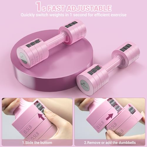 Sportneer Adjustable Dumbbells Hand Weights Set: 2lb - 5lb