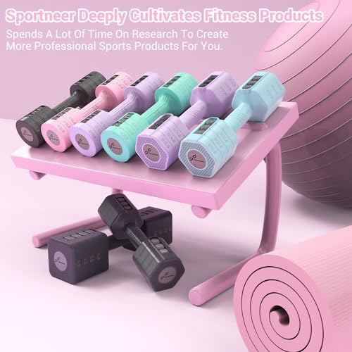 Sportneer Adjustable Dumbbells Hand Weights Set: 2lb - 5lb