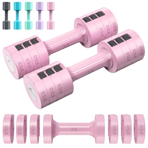 Sportneer Adjustable Dumbbells Hand Weights Set: 2lb - 5lb