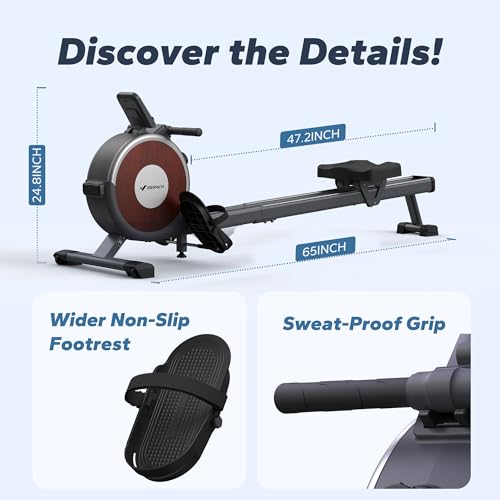 Merach Magnetic Rower for Overall Wellness, 16 Resistance Levels