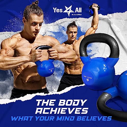 Total Body Workout Set: 15 lb Vinyl Kettlebell