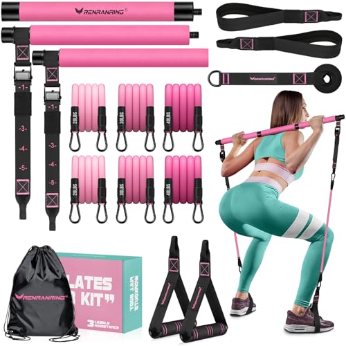 Multifunctional Pilates Bar with Resistance Bands for Full Body