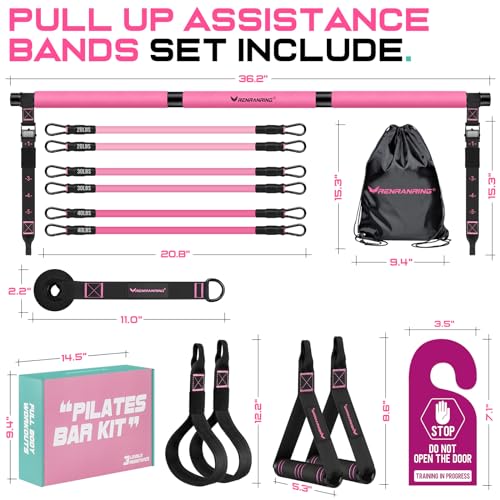 Multifunctional Pilates Bar with Resistance Bands for Full Body