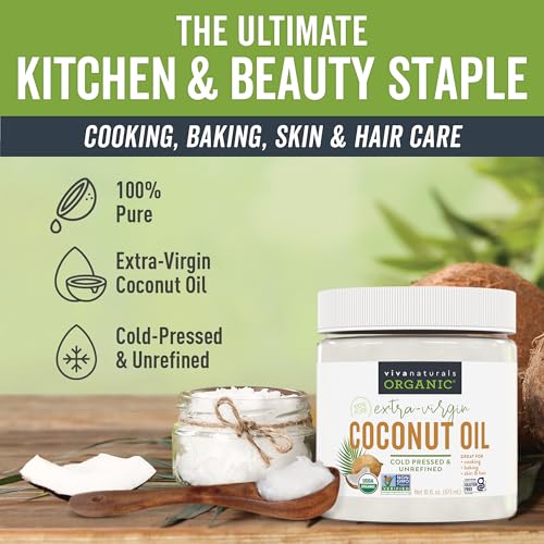 Viva Naturals Organic Coconut Oil - USDA Certified Organic