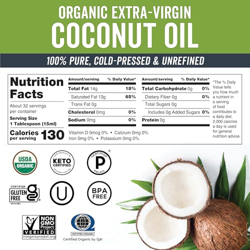 Viva Naturals Organic Coconut Oil - USDA Certified Organic