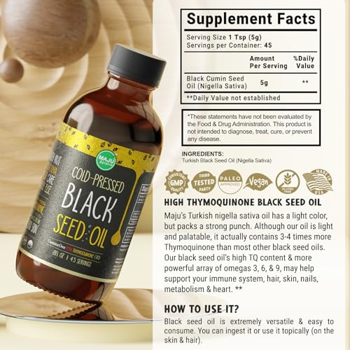 MAJU Black Seed Oil - Pure Turkish Cumin, 8 oz