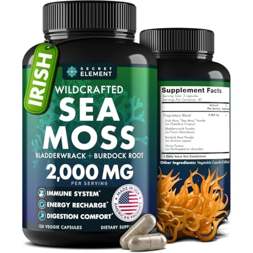 Irish Sea Moss Capsules with Superfood Ingredients - 120 pills