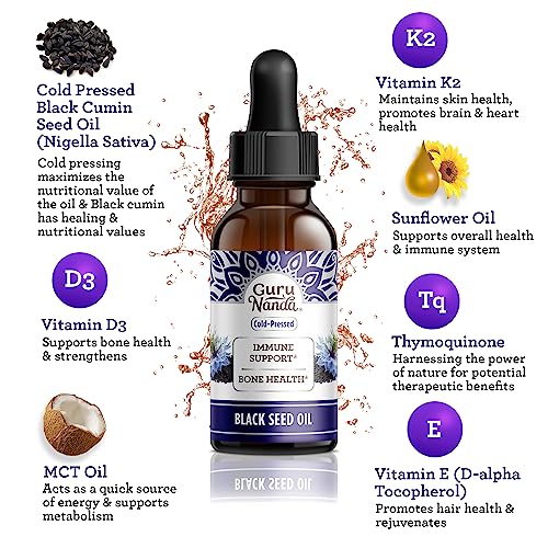 GuruNanda Cold-Pressed Black Seed Oil - Immune Support