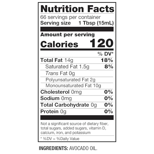 Pure Avocado Oil for Keto and Paleo Diet, High-Heat Cooking